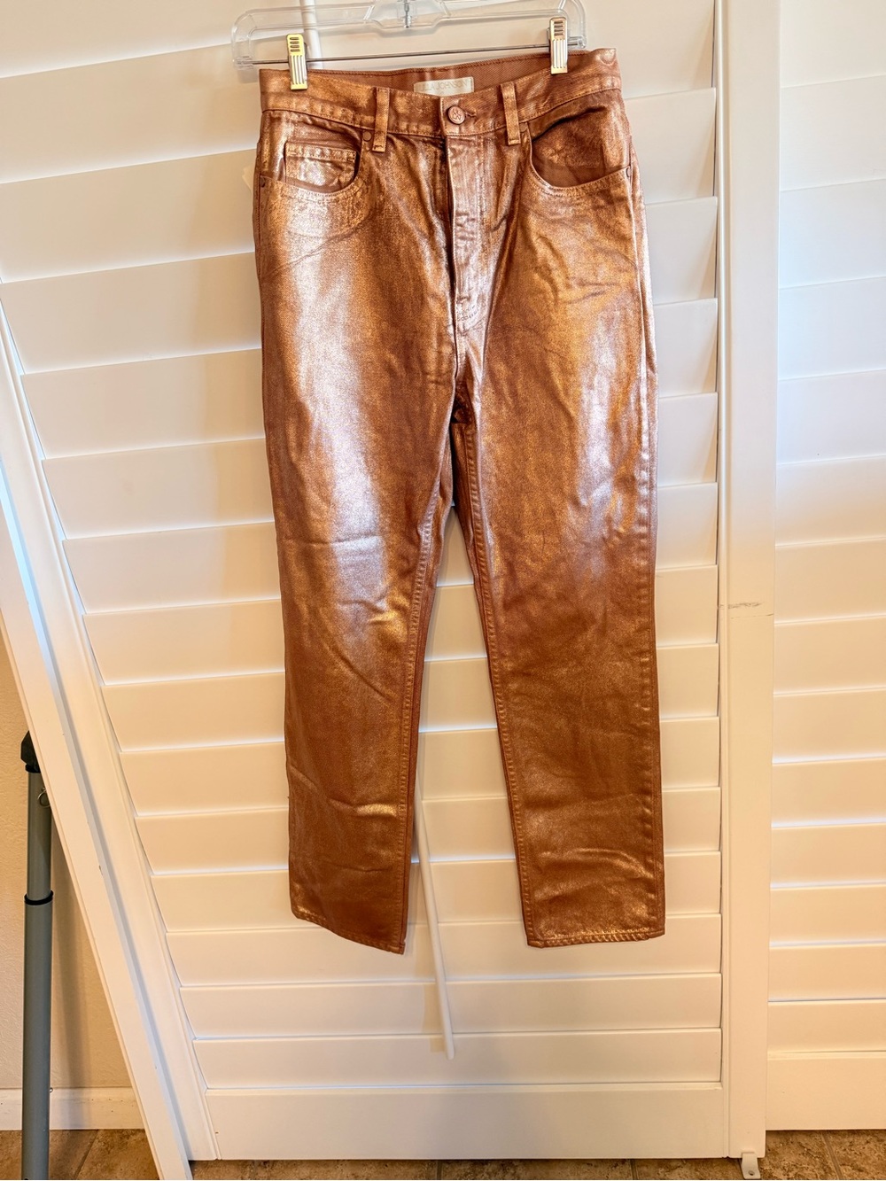 Ulla Johnson Metallic Copper Ankle Jeans